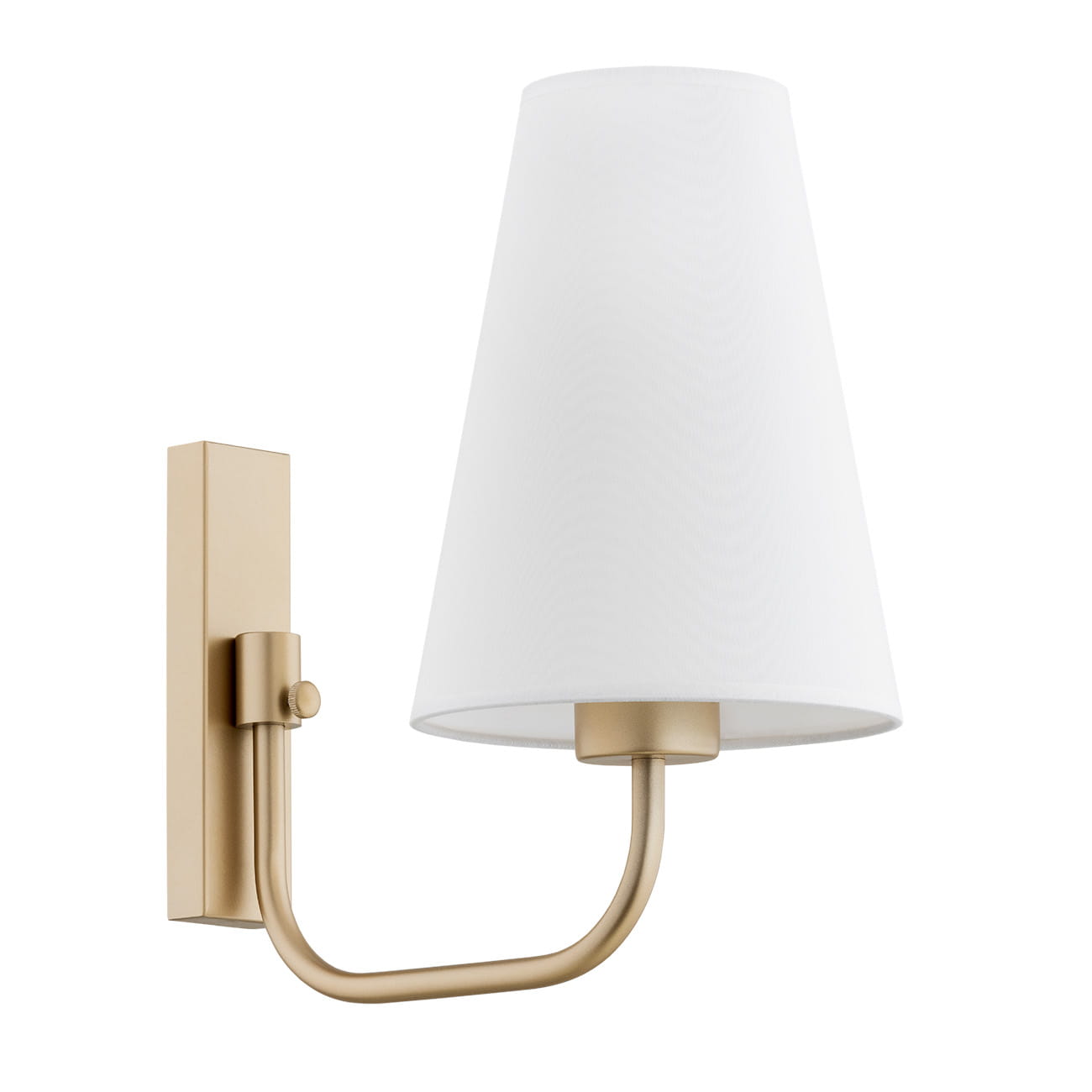 Klasyczny kinkiet Safiano z białym abażurem