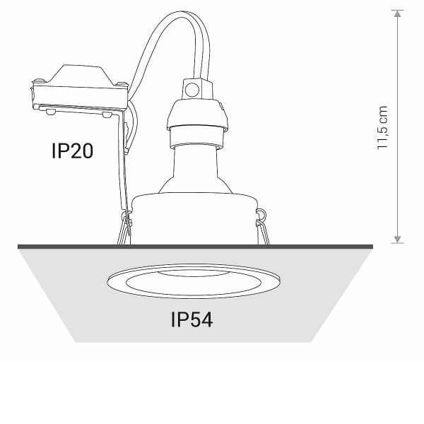 Białe podtynkowe oczko Charlie – stopień ochrony IP54/IP20