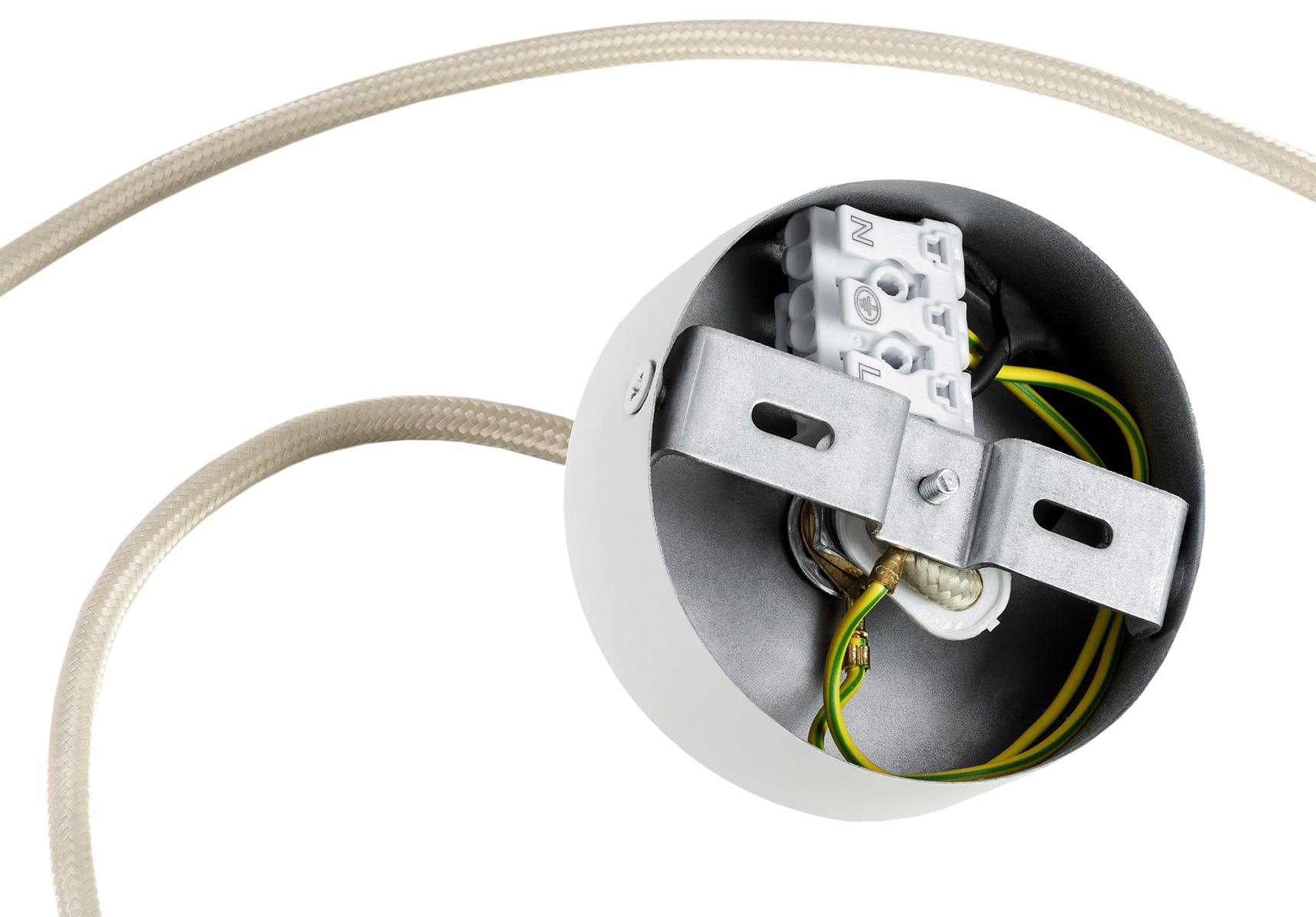 Kremowa, wisząca lampa Piava w kształcie szklanej kuli