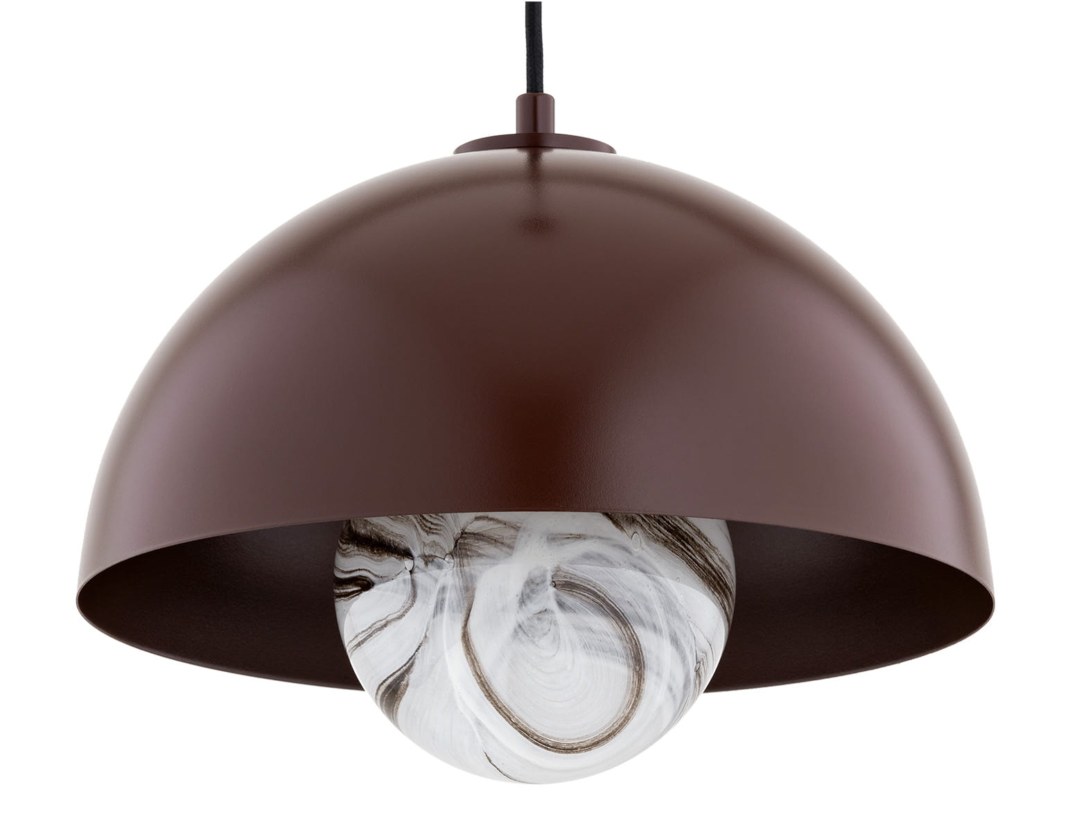 Wisząca lampa Piava w odcieniu czekoladowego brązu