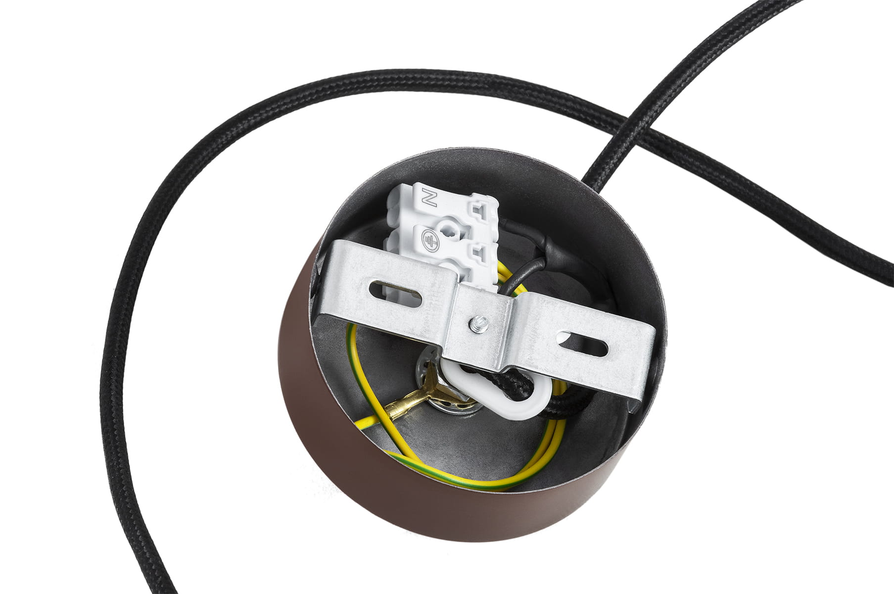 Wisząca lampa Piava w odcieniu czekoladowego brązu