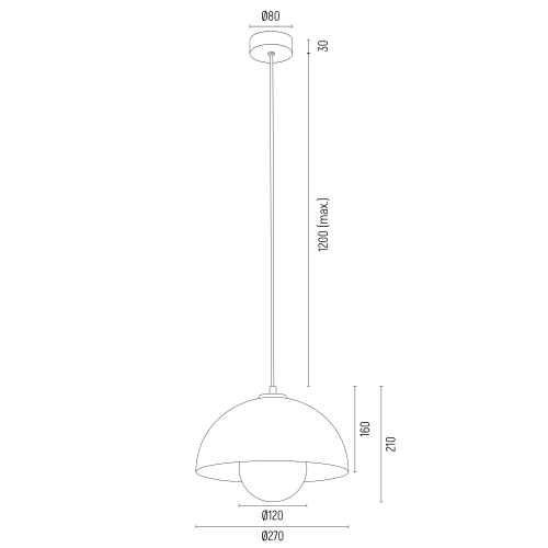 Wisząca lampa Piava w odcieniu czekoladowego brązu