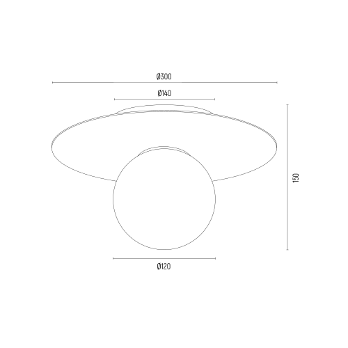 Kinkiet Piava w kremowym kolorze ze szklanym kloszem