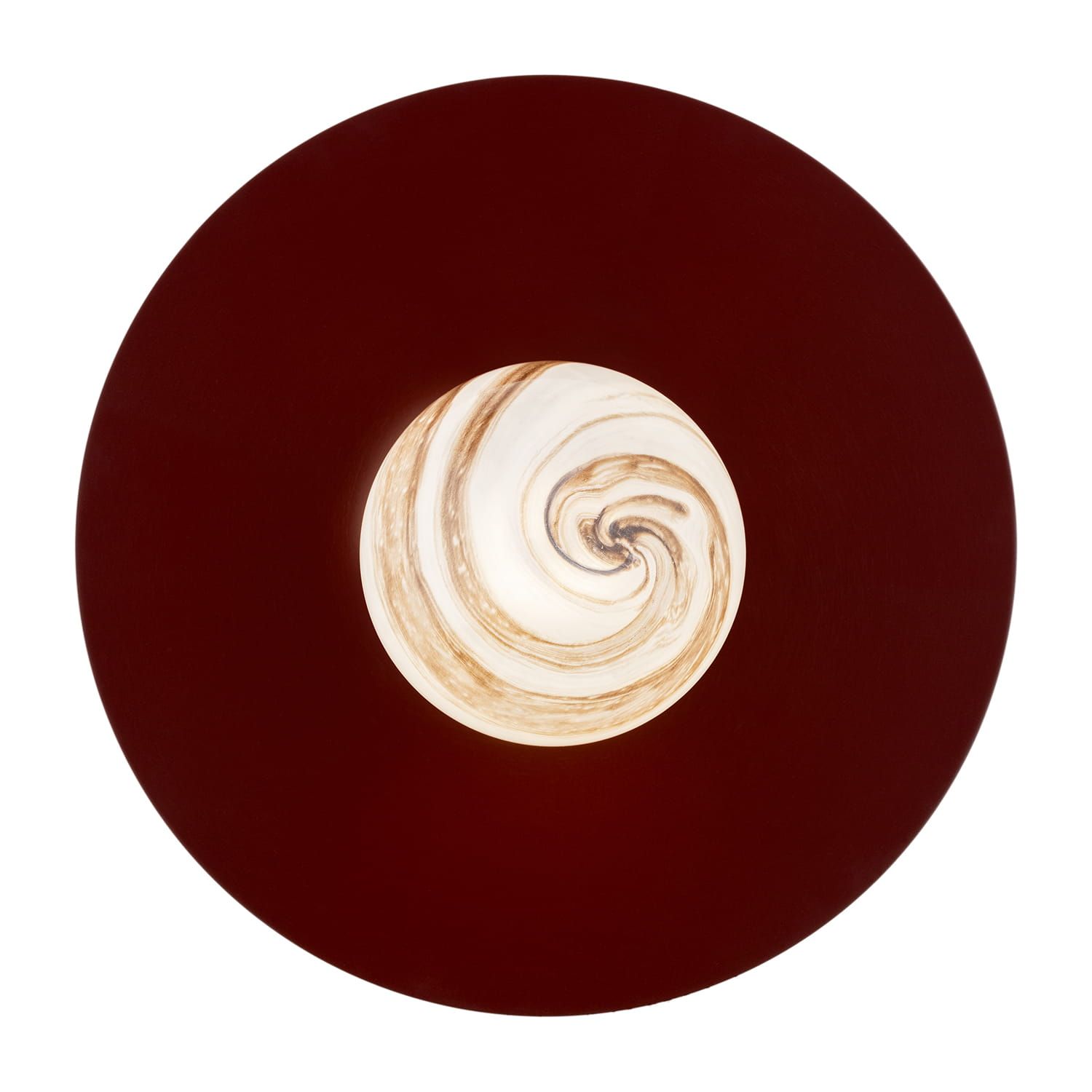 Okrągły kinkiet Piava w brązowym kolorze ze szklanym kloszem