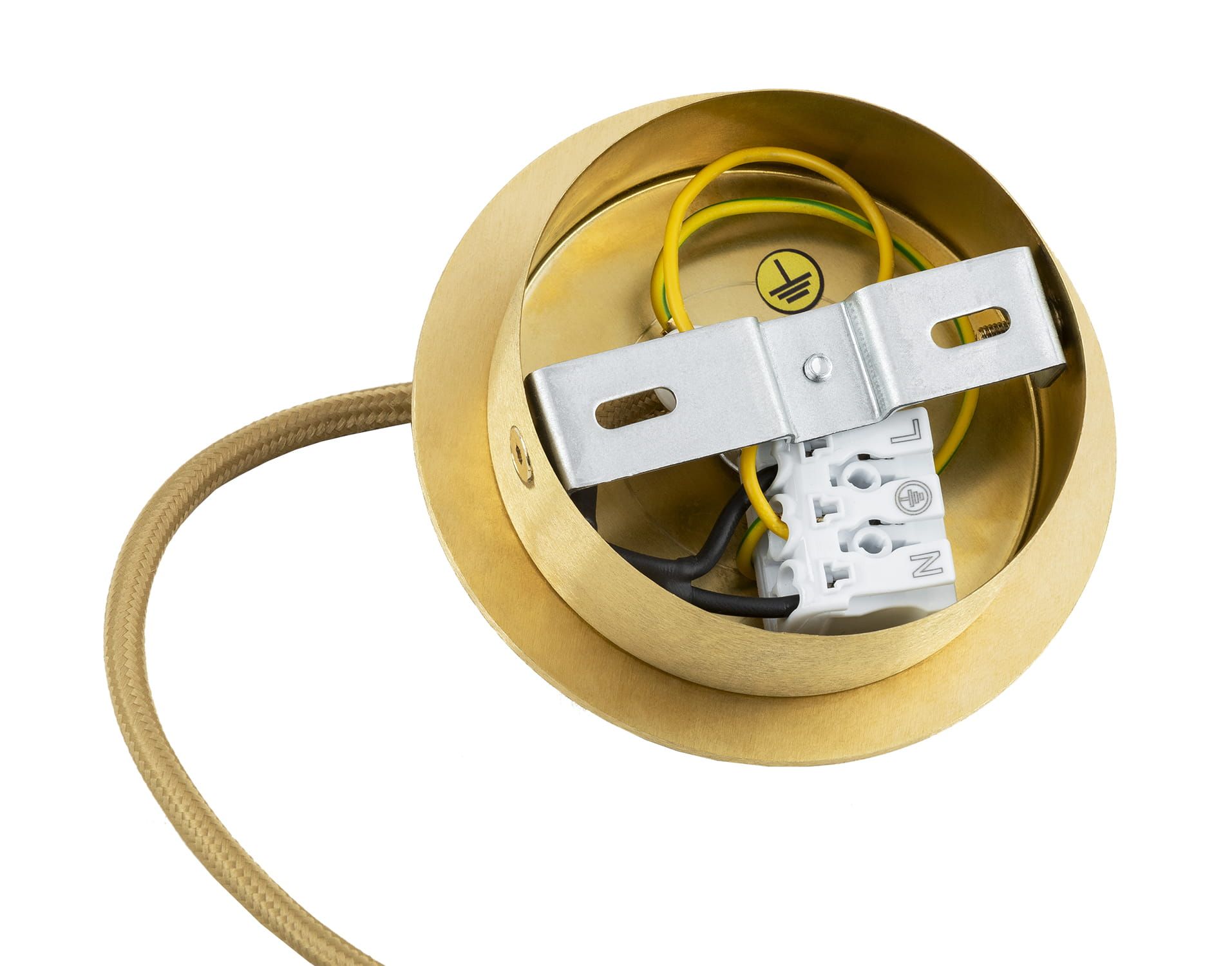 Duża, szklana lampa wisząca Almiros w złotym kolorze