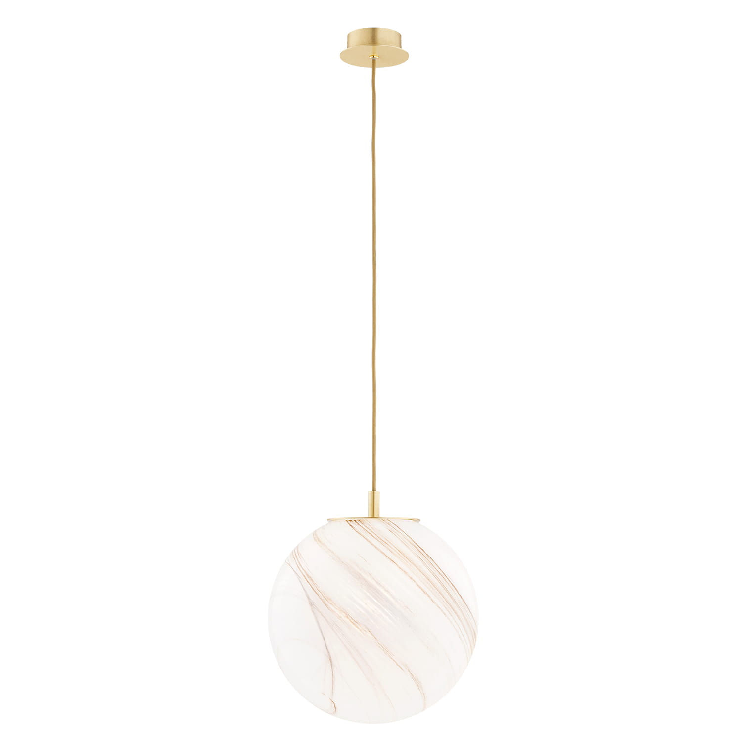 Duża, szklana lampa wisząca Almiros w złotym kolorze