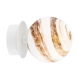 Fabio – elegancka lampa sufitowa lub kinkiet z kremowym szklanym kloszem i klasą szczelności IP44