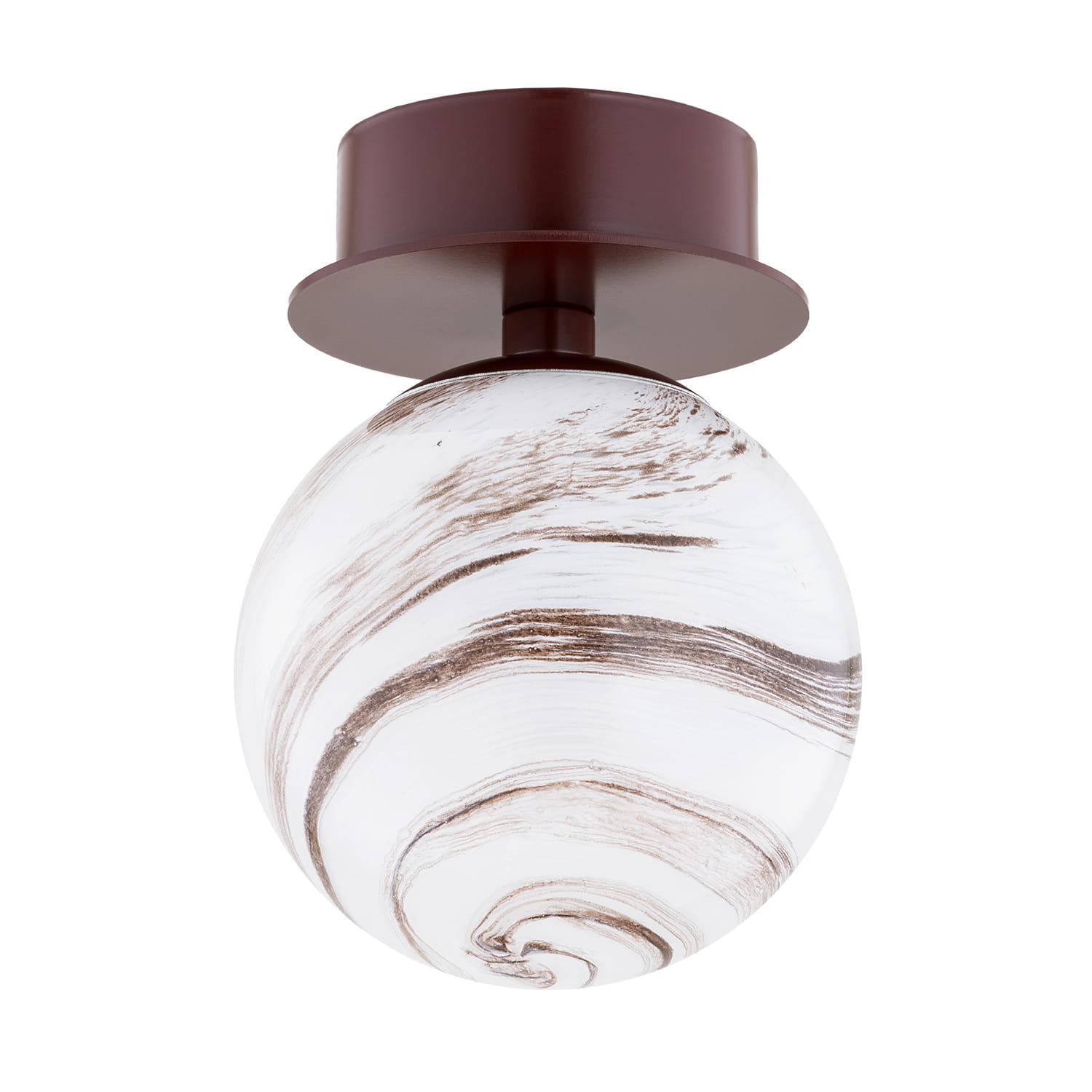 Brązowy kinkiet lub lampa sufitowa Fabio ze szklanym kloszem i klasą szczelności IP44