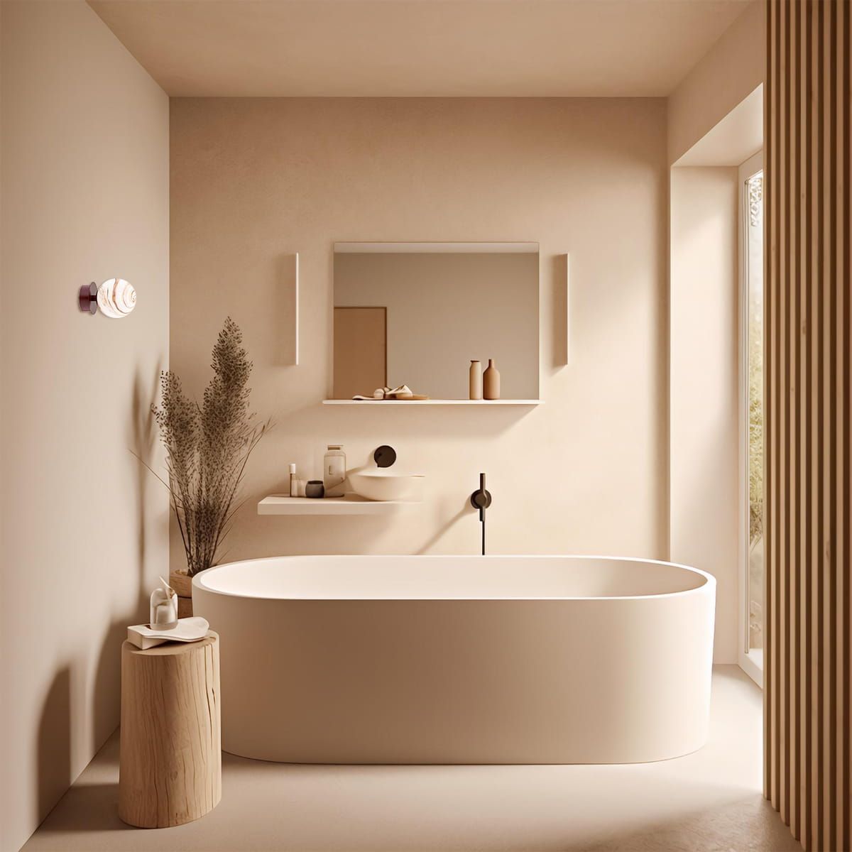 Brązowy kinkiet lub lampa sufitowa Fabio ze szklanym kloszem i klasą szczelności IP44