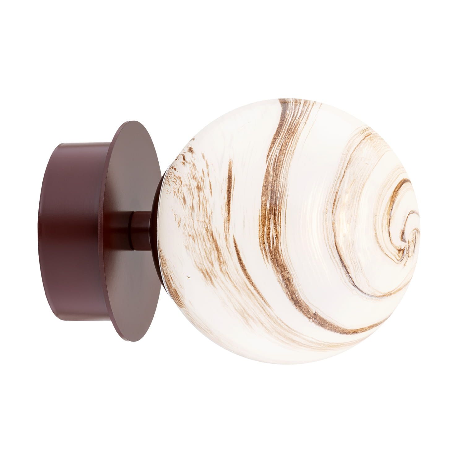 Brązowy kinkiet lub lampa sufitowa Fabio ze szklanym kloszem i klasą szczelności IP44