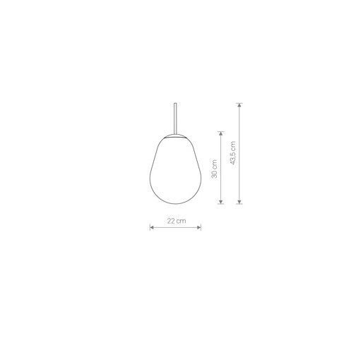 Szklany klosz Cameleon Pear S z eleganckimi złotymi akcentami