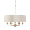 Wisząca lampa Highclere 6 w szczotkowanym chromie