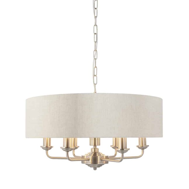 Wisząca lampa Highclere 6 w szczotkowanym chromie