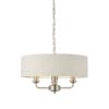 Srebrna lampa wisząca Highclere 3 w klasycznym stylu