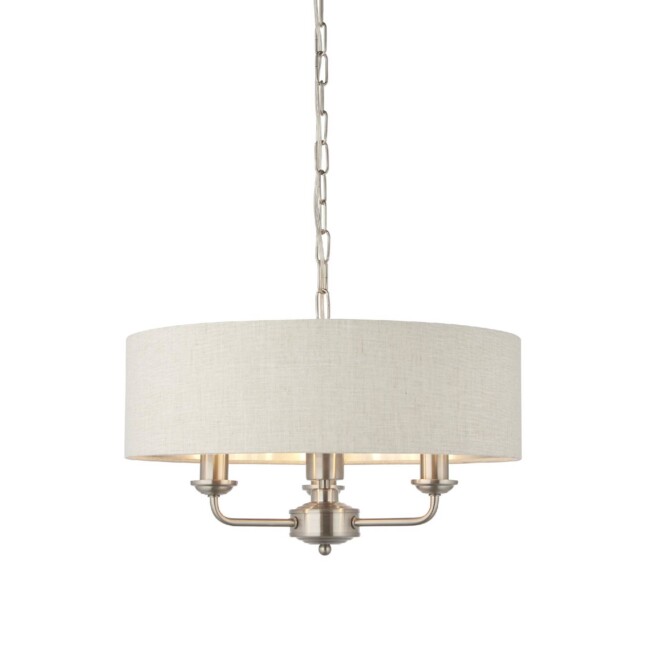 Srebrna lampa wisząca Highclere 3 w klasycznym stylu