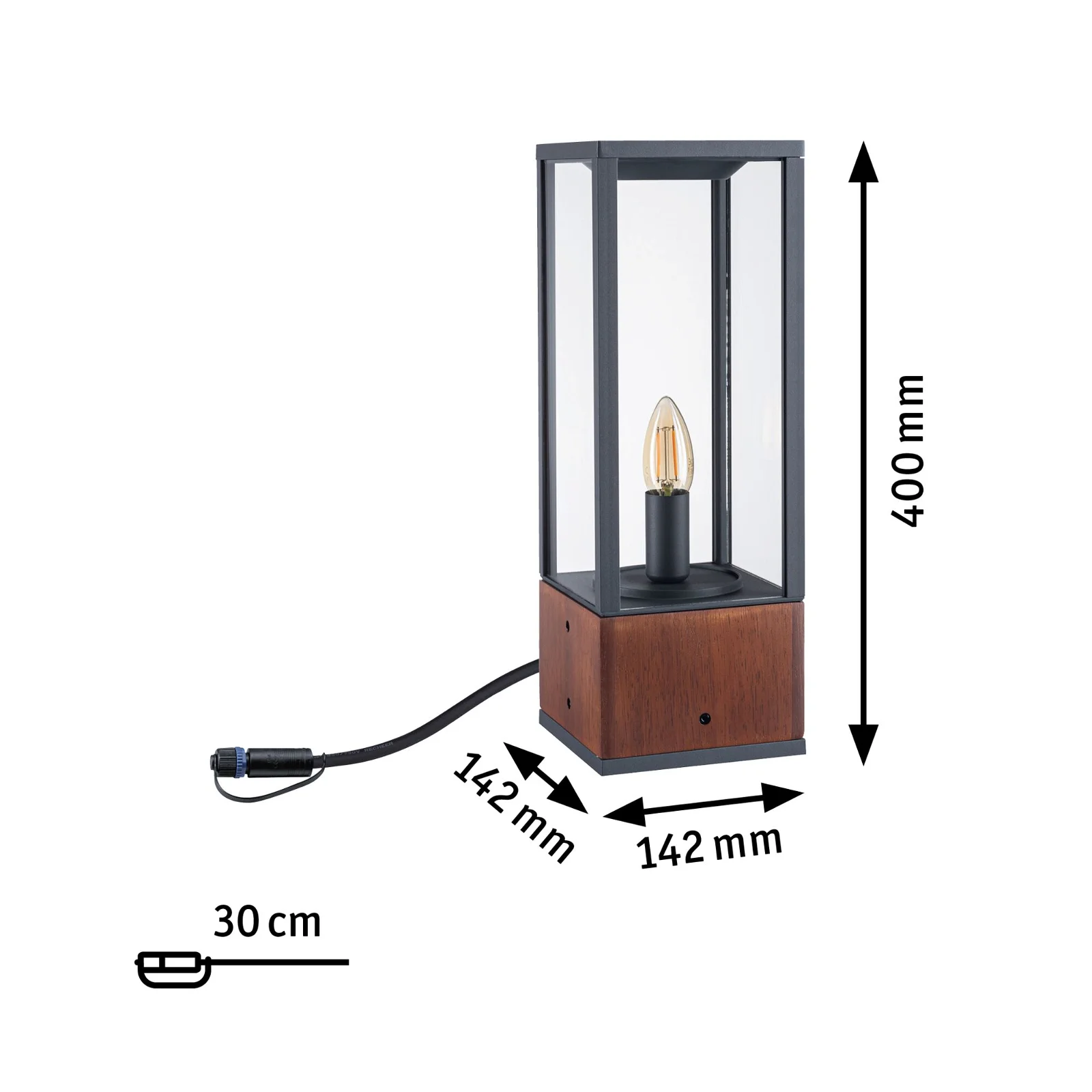 Ogrodowa lampa Venea Plug&Shine o klasie ochrony IP44