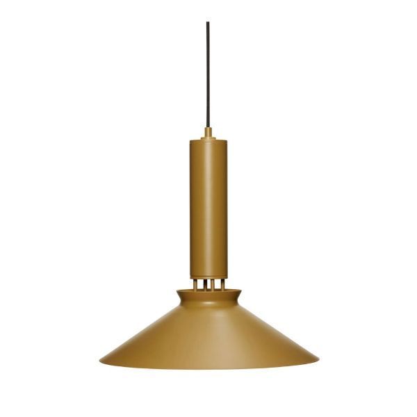 Wisząca lampa Coney w musztardowym kolorze