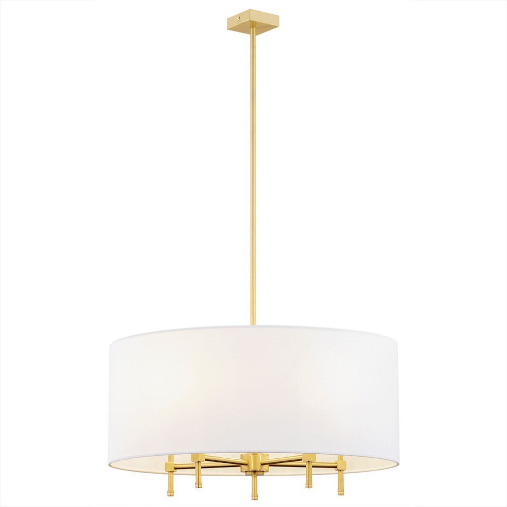 Elegancki żyrandol Abbano z białym welurowym kloszem