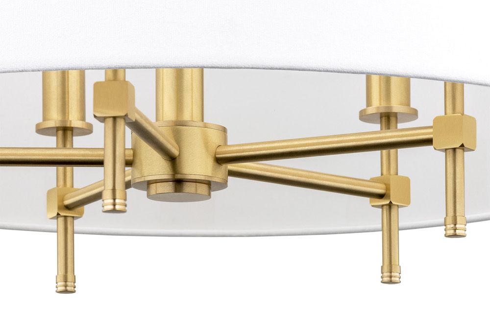 Elegancki żyrandol Abbano z białym welurowym kloszem