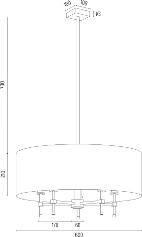 Elegancki żyrandol Abbano z białym welurowym kloszem