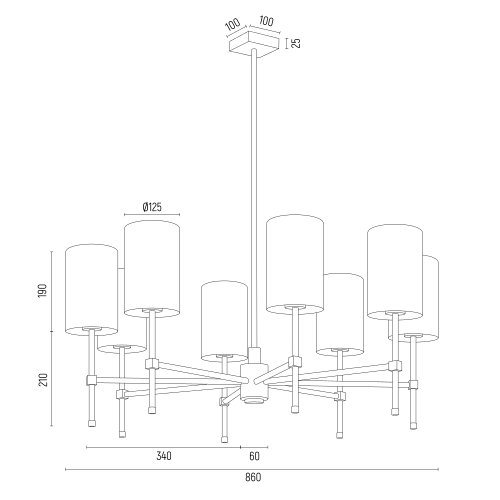 Duży żyrandol do salonu Abruzzo - Modern Classic