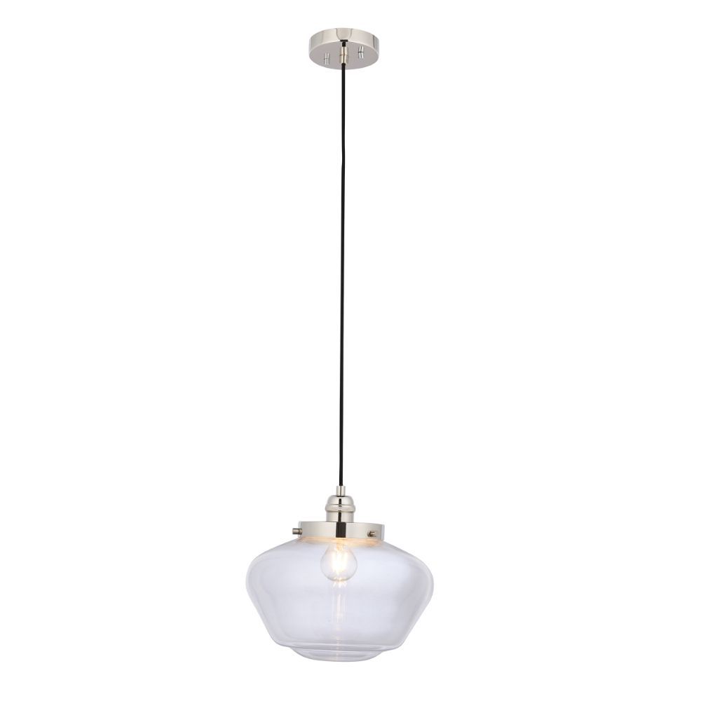 Srebrna wisząca lampa Glint z kloszem ze szkła