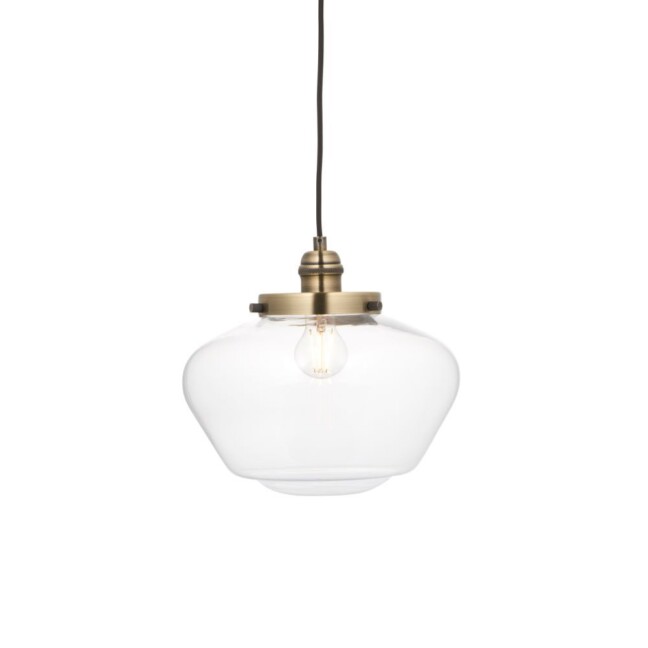 Wisząca lampa szklana Glint w kolorze antycznego mosiądzu
