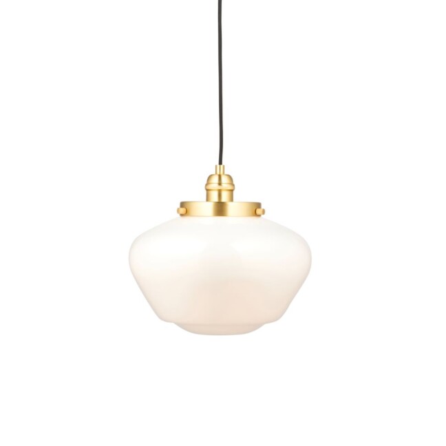 Złota wisząca lampa Glint z mlecznym kloszem