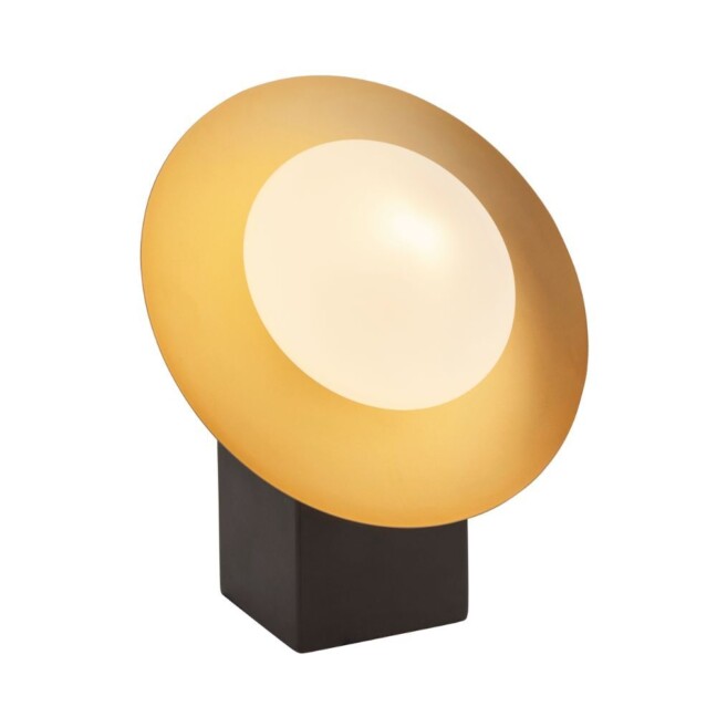 Nowoczesna złota lampa stołowa Opulence w kształcie dysku