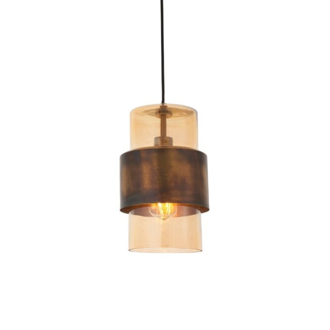 Wisząca lampa Oasis ze szkła w kolorze patyny