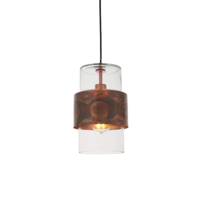 Wisząca lampa Oasis w kolorze miedzi