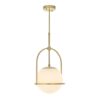 Złota lampa wisząca Iris z szklaną kulą