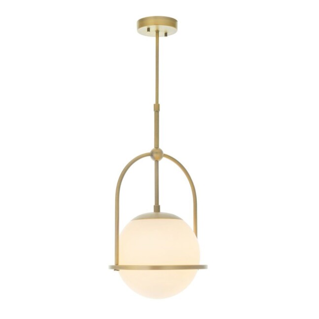 Złota lampa wisząca Iris z szklaną kulą