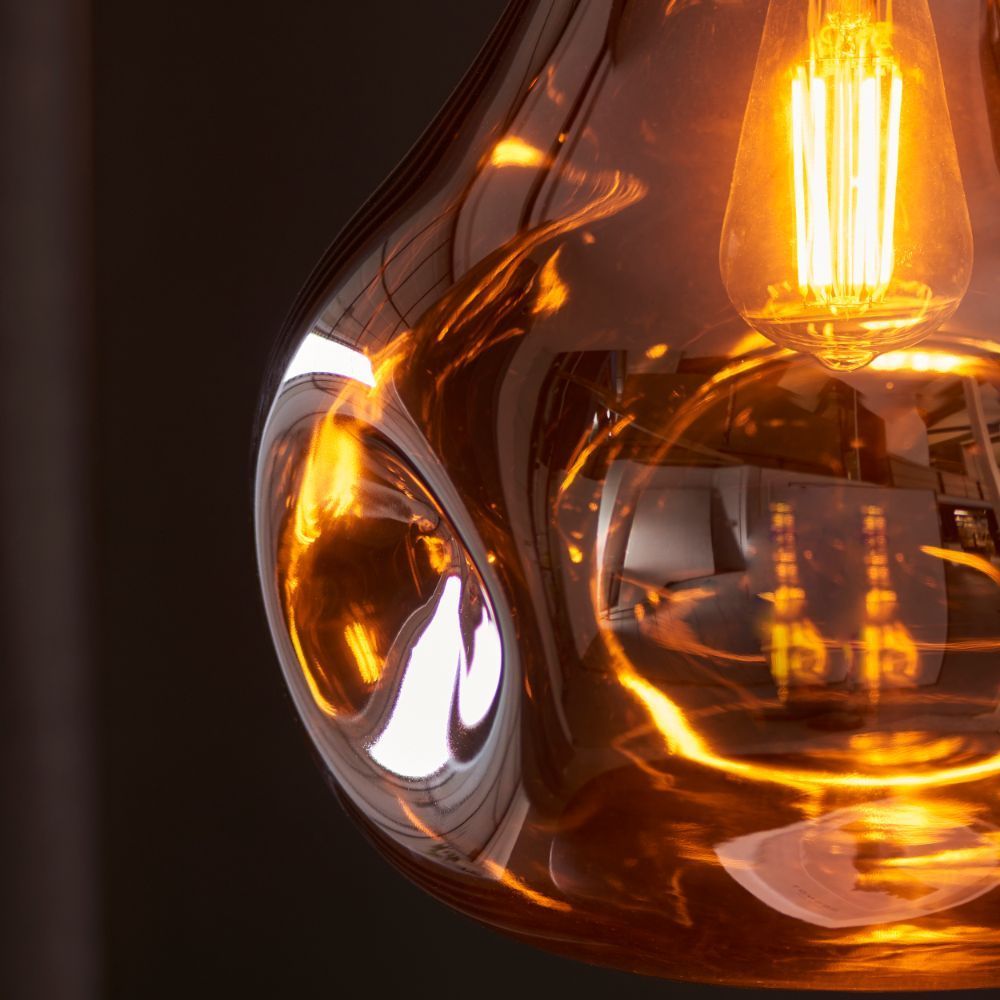 Wisząca lampa Mirage L z miedzianego szkła