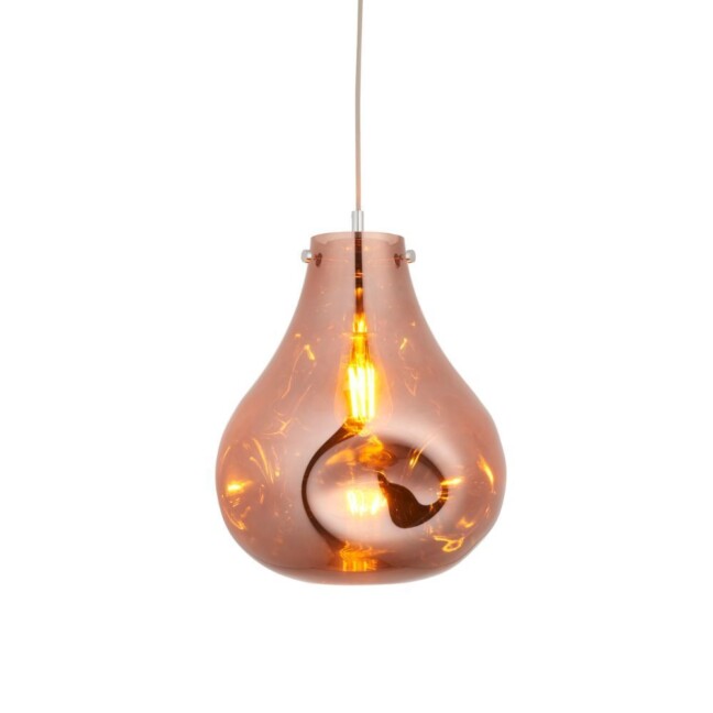 Wisząca lampa Mirage L z miedzianego szkła