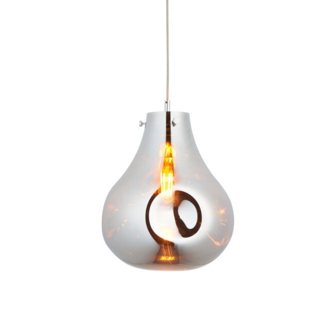 Szklana lampa wisząca Mirage L w kolorze chromu