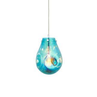 Niebieska wisząca lampa szklana Mirage M