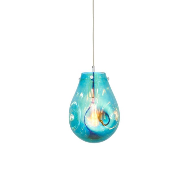 Niebieska wisząca lampa szklana Mirage M