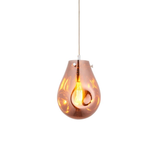 Wisząca lampa Mirage M z kloszem w miedzianym kolorze