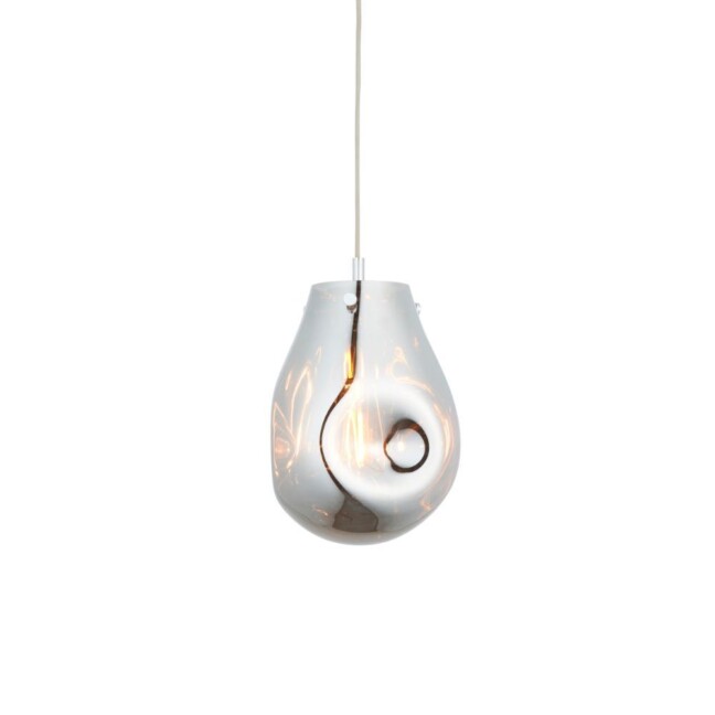 Wisząca lampa Mirage M w srebrnym kolorze z szklanym kloszem