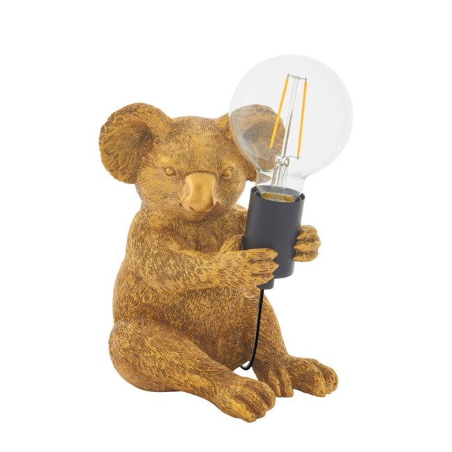 Złota lampa stołowa Zodiac w kształcie koali
