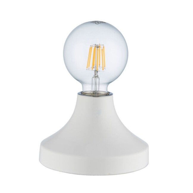 Biała ceramiczna lampa stołowa Spark