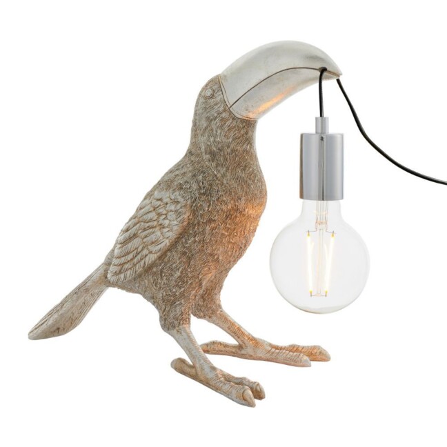 Srebrna lampa stołowa Zodiac w kształcie tukana