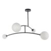Nowoczesna czarna lampa sufitowa Zenith z mlecznymi kloszami