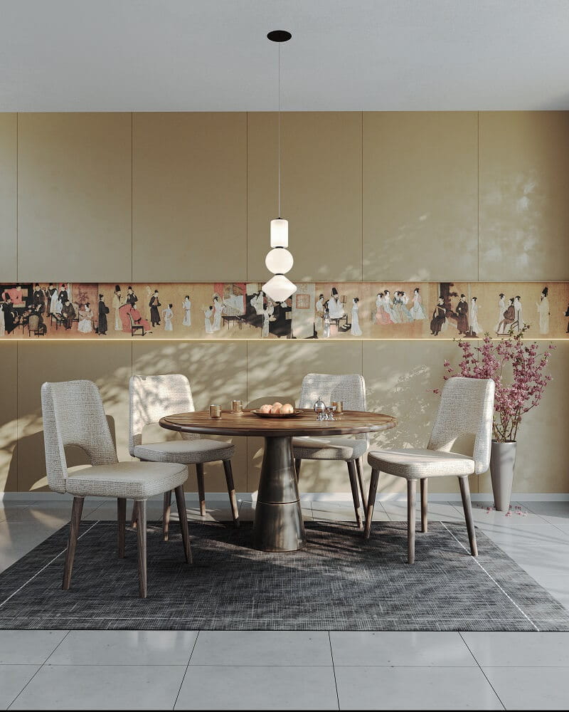 Wisząca lampa Akiko z białymi kloszami