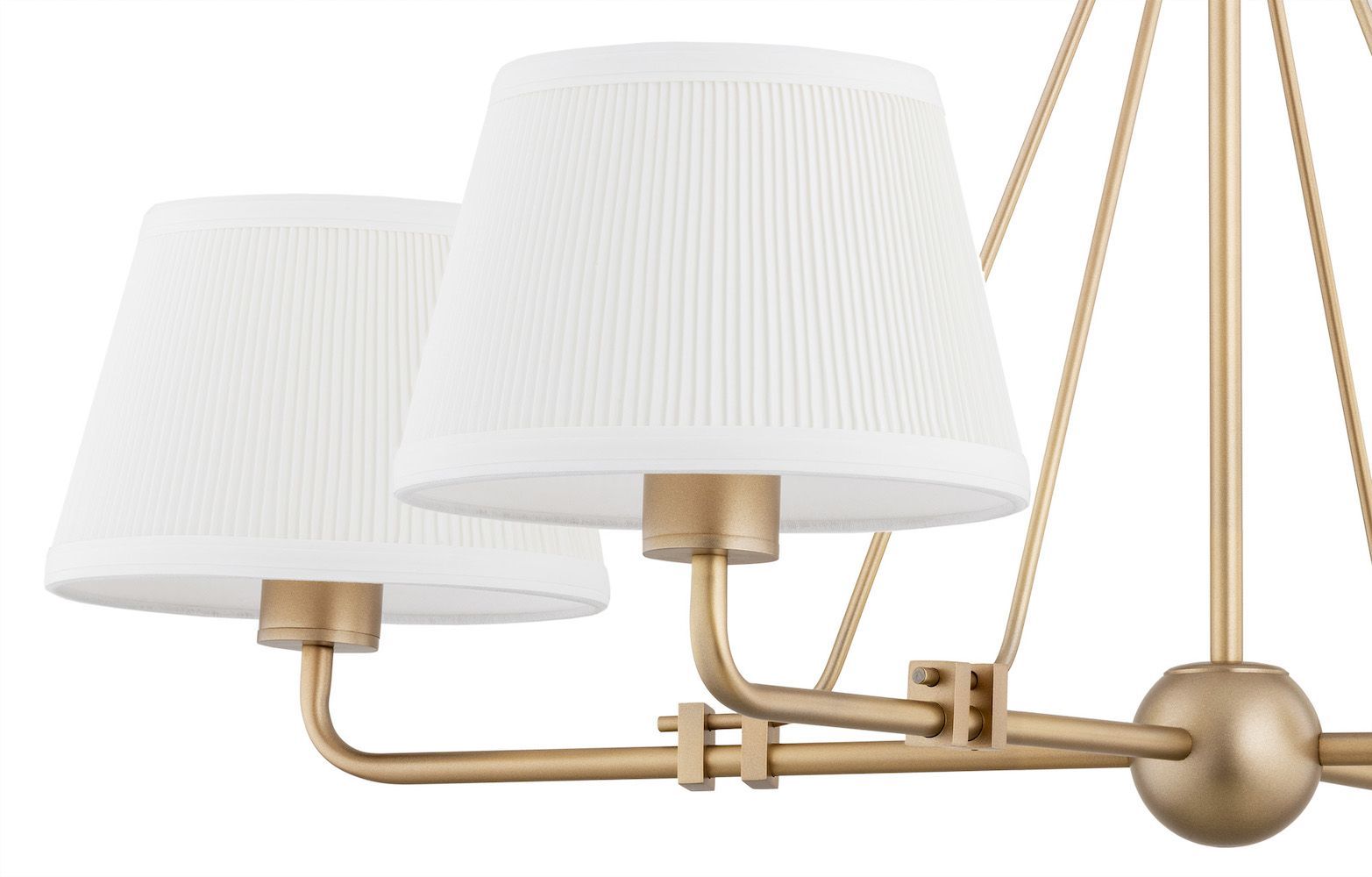 Elegancki żyrandol Atrani z plisowanymi kloszami