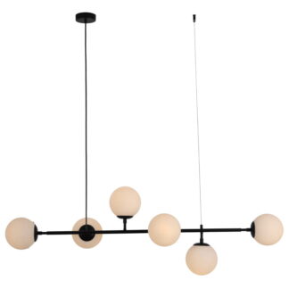 Wisząca lampa Alisa w kolorze czarnym z szklanymi kloszami