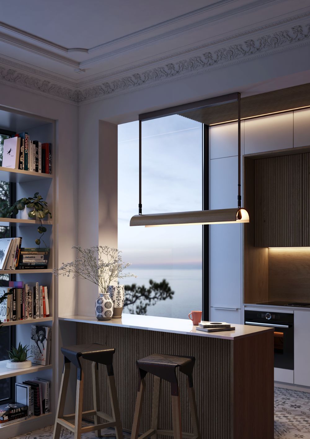 Drewniana lampa wisząca LED Aluet S/100