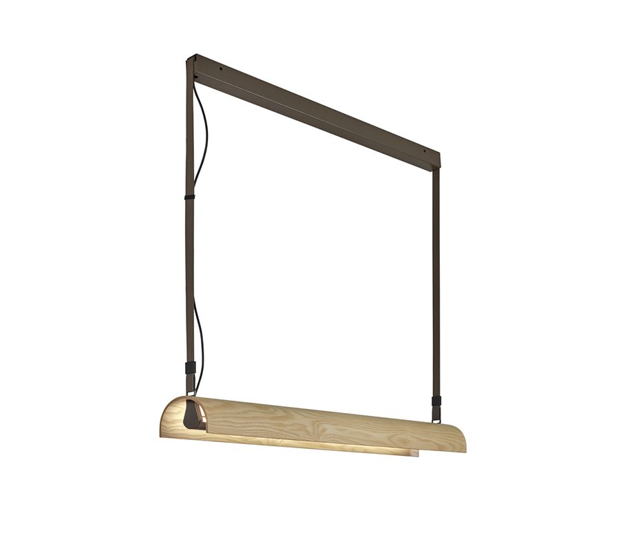 Drewniana lampa wisząca LED Aluet S/100