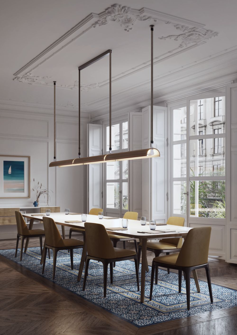 Wisząca lampa LED Aluet S/100/2L w wydłużonym kształcie